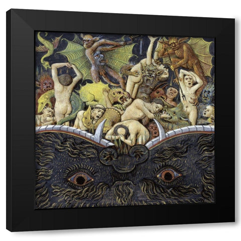 Inferno Black Modern Wood Framed Art Print by Ludolf of Saxony,