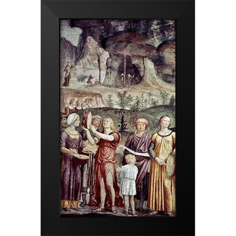 Jews Praising God Black Modern Wood Framed Art Print by Luini, Bernardino
