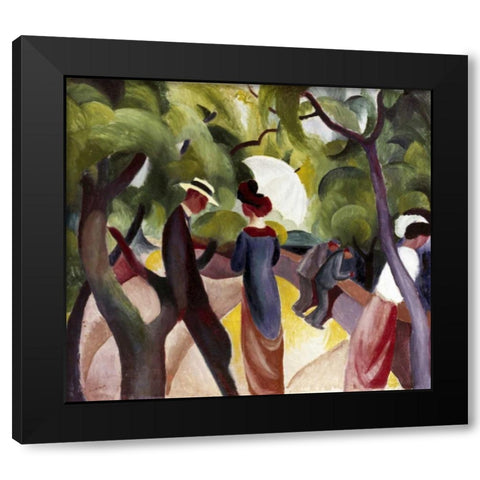 Promenade Black Modern Wood Framed Art Print by Macke, August