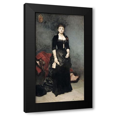 Duchess of Berwick and Alba Black Modern Wood Framed Art Print with Double Matting by Madrazo y Garreta, Raimundo de