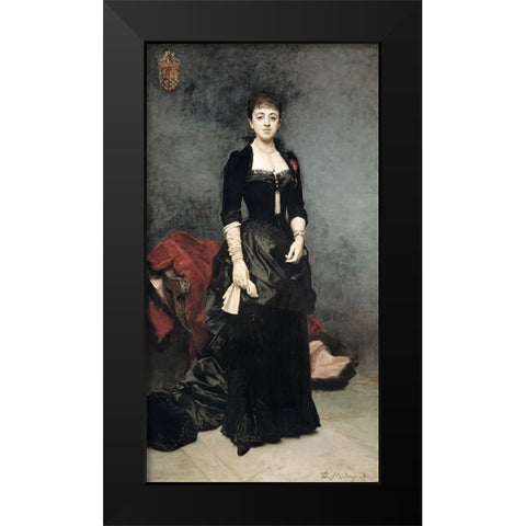 Duchess of Berwick and Alba Black Modern Wood Framed Art Print by Madrazo y Garreta, Raimundo de