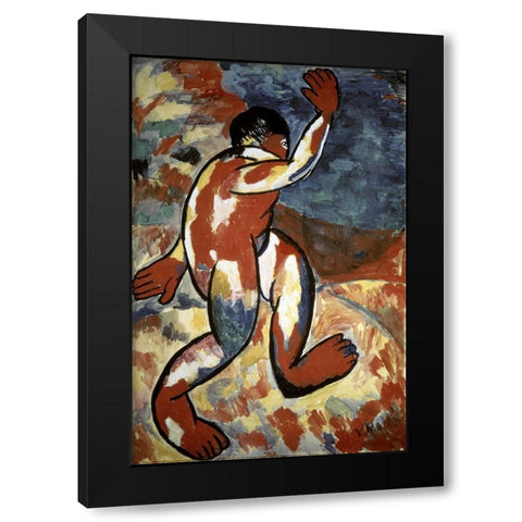 Bather Black Modern Wood Framed Art Print with Double Matting by Malevich, Kazimir