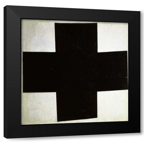 Black Cross Black Modern Wood Framed Art Print by Malevich, Kazimir