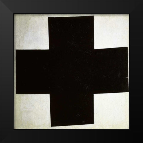 Black Cross Black Modern Wood Framed Art Print by Malevich, Kazimir