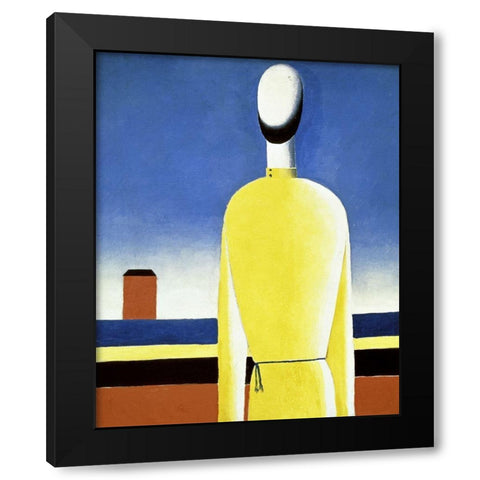 Complicated Anticipation Black Modern Wood Framed Art Print with Double Matting by Malevich, Kazimir