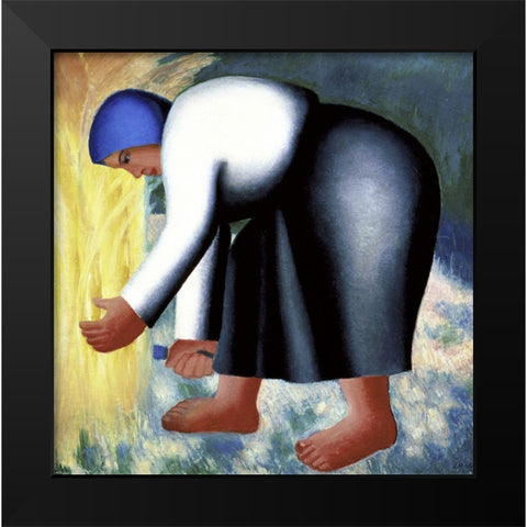 Farmers Wife II Black Modern Wood Framed Art Print by Malevich, Kazimir