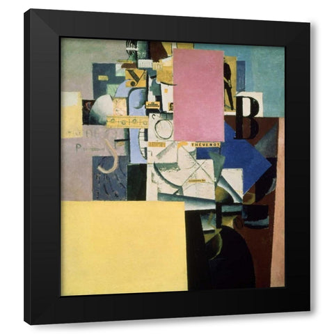 Lady By The Poster Black Modern Wood Framed Art Print by Malevich, Kazimir