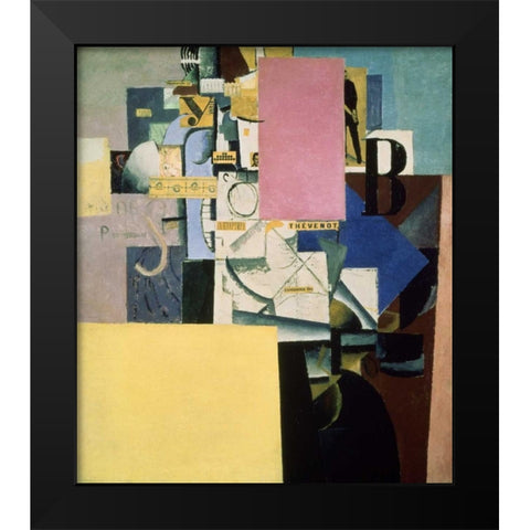 Lady By The Poster Black Modern Wood Framed Art Print by Malevich, Kazimir