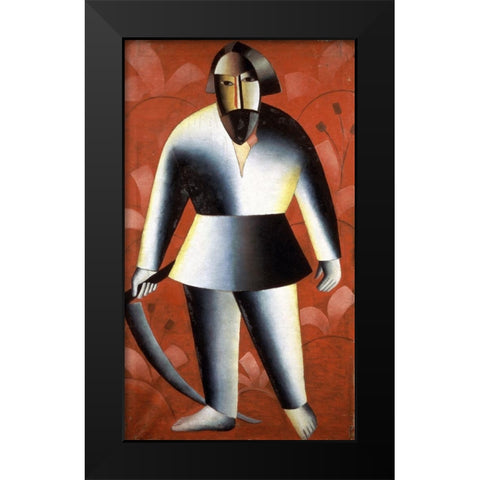 Mower Black Modern Wood Framed Art Print by Malevich, Kazimir