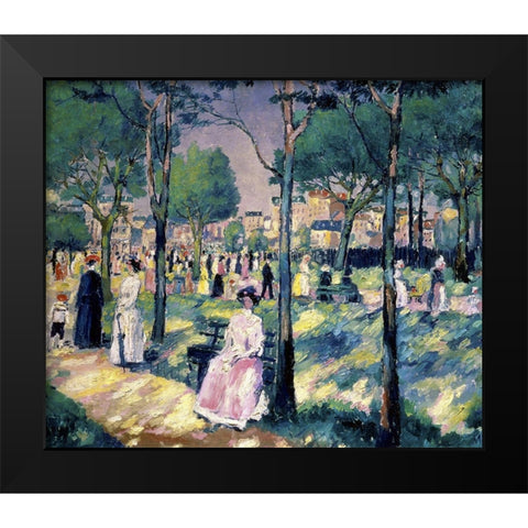 On The Boulevard Black Modern Wood Framed Art Print by Malevich, Kazimir