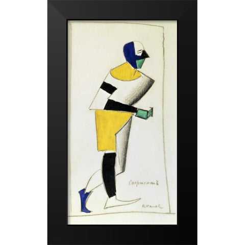 The Sportsman Black Modern Wood Framed Art Print by Malevich, Kazimir