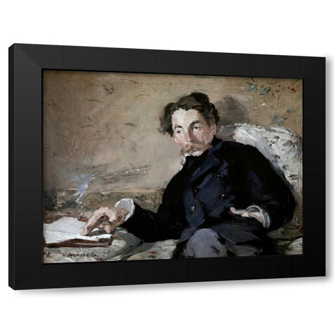 Stephane Mallarme Black Modern Wood Framed Art Print with Double Matting by Manet, Edouard