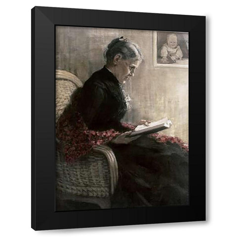 Portrait of Mother Black Modern Wood Framed Art Print by Marc, Franz