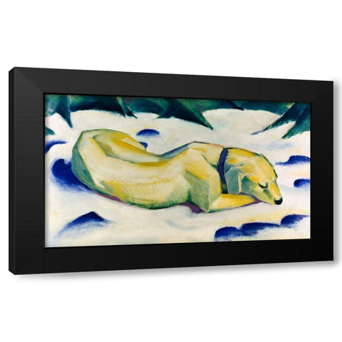 The Hound - Weiber Hund Black Modern Wood Framed Art Print with Double Matting by Marc, Franz