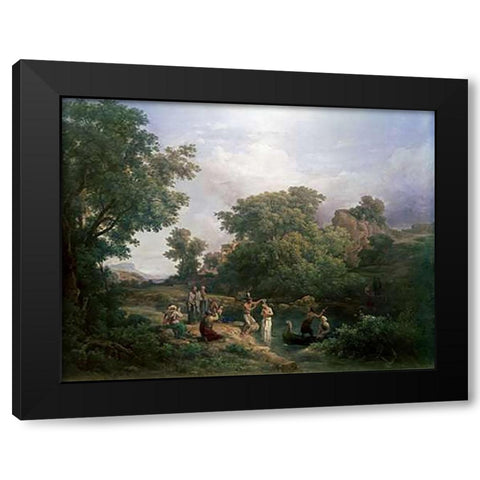 Baptism of Museumist Black Modern Wood Framed Art Print by Marko, Carlos