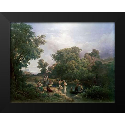 Baptism of Museumist Black Modern Wood Framed Art Print by Marko, Carlos