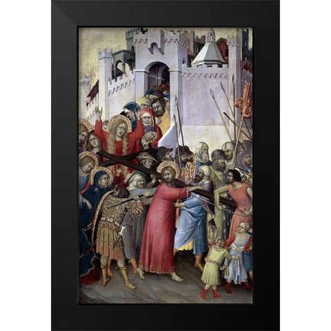 Carrying of The Cross Black Modern Wood Framed Art Print by Martini, Simone