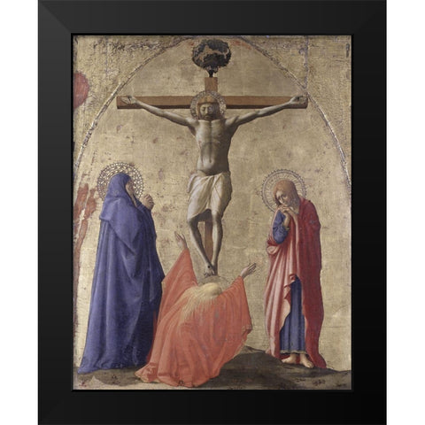 Crucifixion Black Modern Wood Framed Art Print by Masaccio,