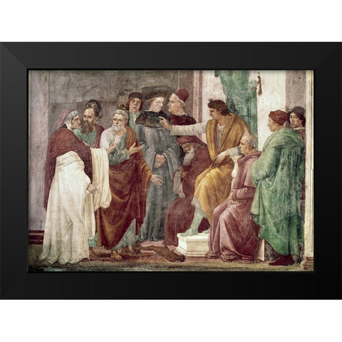 Dispute With Simon Mago Black Modern Wood Framed Art Print by Masaccio,