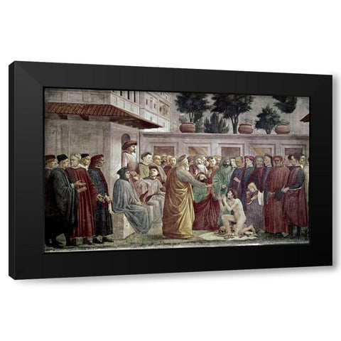 St. Peter Resurrects The Child of Theophilus Black Modern Wood Framed Art Print by Masaccio,