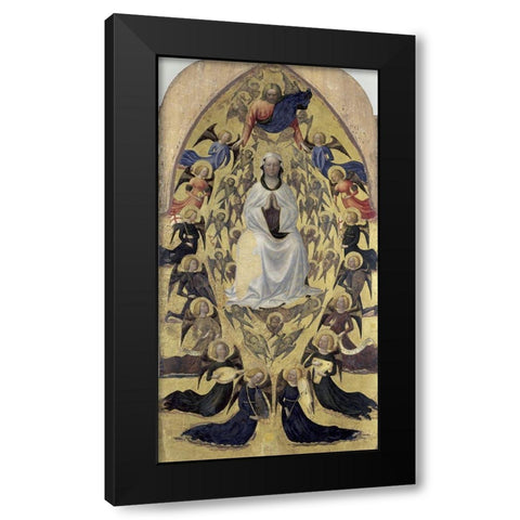Madonna of The Snow Black Modern Wood Framed Art Print by Masolino da Panicale,