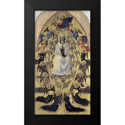 Madonna of The Snow Black Modern Wood Framed Art Print by Masolino da Panicale,