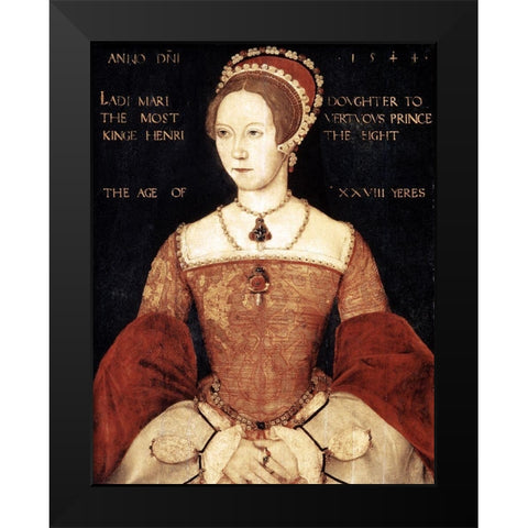 Queen Mary I Black Modern Wood Framed Art Print by Master John,