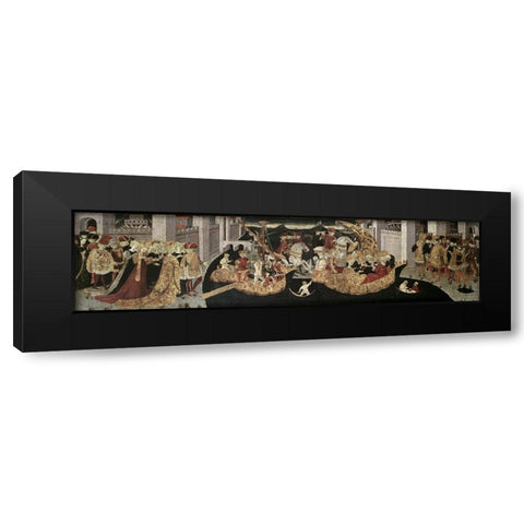Story of Alatiel Tavoli Black Modern Wood Framed Art Print with Double Matting by Master of Jarves Cassoni,