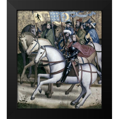 Three Kings Black Modern Wood Framed Art Print by Master of the Sterzing Altarpiece
