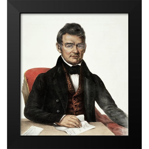John Ross - a Cherokee Chief Black Modern Wood Framed Art Print by McKenney, Thomas Lorraine