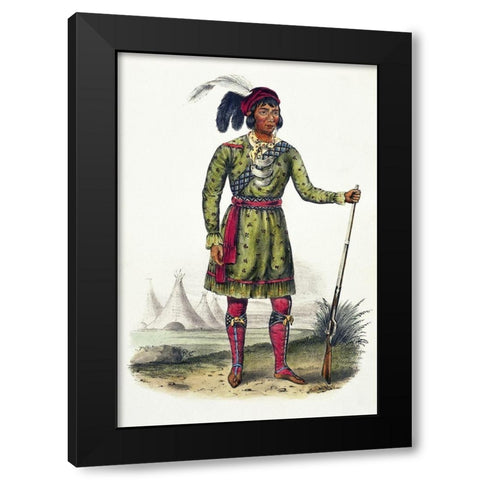 Osceola, a Seminole Leader Black Modern Wood Framed Art Print by McKenney, Thomas Lorraine