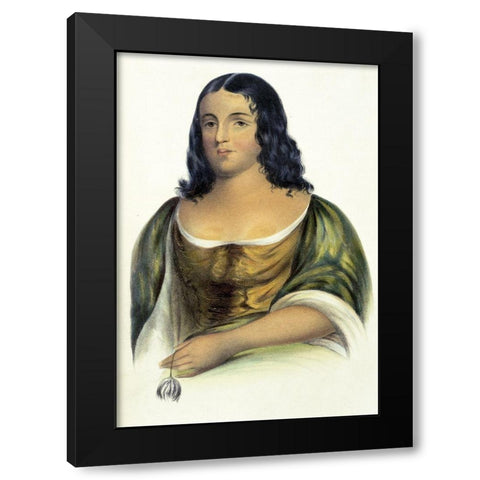 Pocahontas Black Modern Wood Framed Art Print with Double Matting by McKenney, Thomas Lorraine