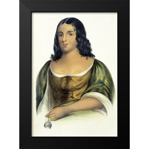 Pocahontas Black Modern Wood Framed Art Print by McKenney, Thomas Lorraine