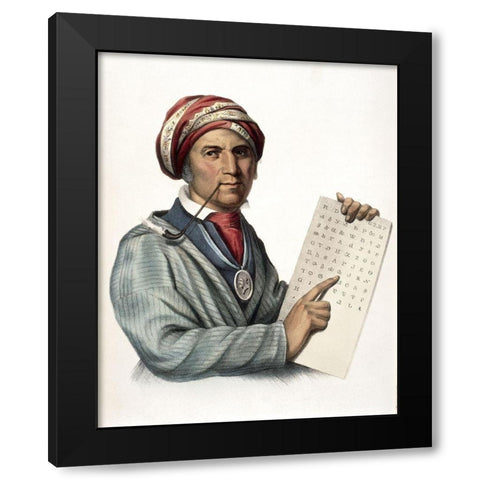 Sequoyah Black Modern Wood Framed Art Print by McKenney, Thomas Lorraine