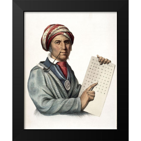 Sequoyah Black Modern Wood Framed Art Print by McKenney, Thomas Lorraine