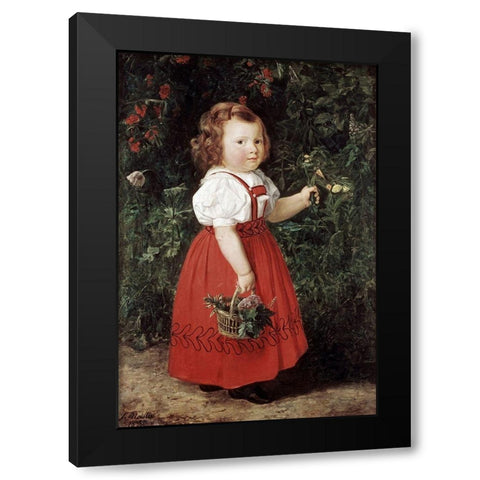 Emma, Daughter of The Artist Black Modern Wood Framed Art Print by Meister, Simon