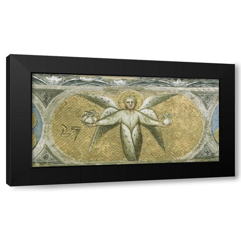 Angel With Seven Cruets For The Scourges Black Modern Wood Framed Art Print by De Menabuoi, Giusto