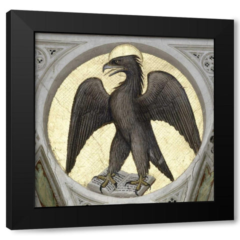 Saint John As An Eagle Black Modern Wood Framed Art Print by De Menabuoi, Giusto