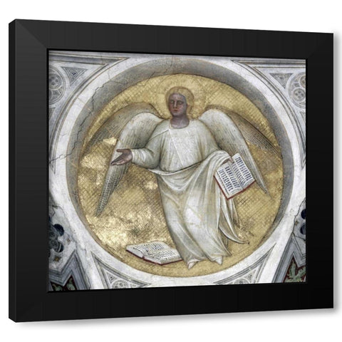 Saint Matthew, Evangelist - Angel Black Modern Wood Framed Art Print by De Menabuoi, Giusto
