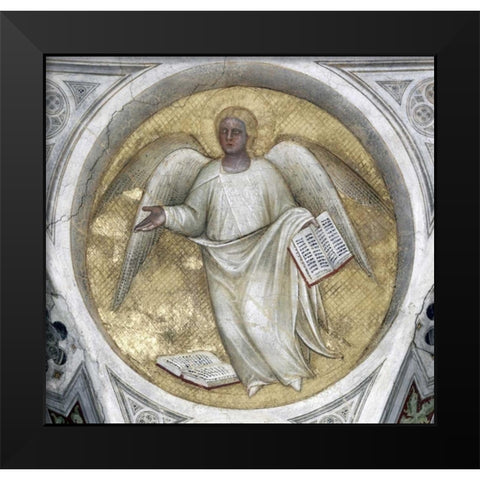 Saint Matthew, Evangelist - Angel Black Modern Wood Framed Art Print by De Menabuoi, Giusto