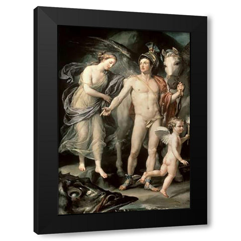 Perseus and Andromeda Black Modern Wood Framed Art Print by Mengs, Anton Raffael