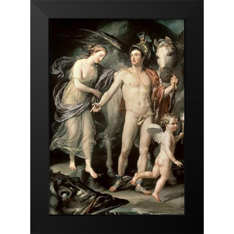 Perseus and Andromeda Black Modern Wood Framed Art Print by Mengs, Anton Raffael
