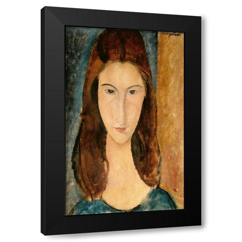 Jeanne Hebuterne, 1919 Black Modern Wood Framed Art Print with Double Matting by Modigliani, Amedeo