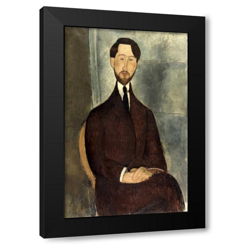 Leopold Zborowski Black Modern Wood Framed Art Print by Modigliani, Amedeo