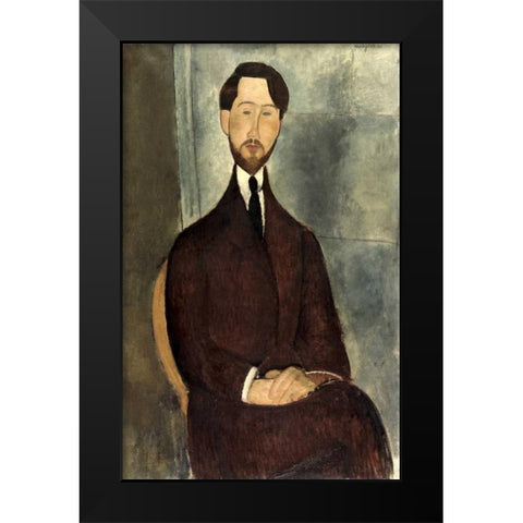 Leopold Zborowski Black Modern Wood Framed Art Print by Modigliani, Amedeo