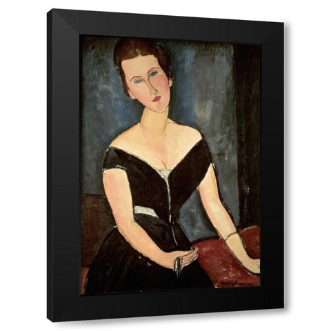 Madame G. Van Muyden Black Modern Wood Framed Art Print by Modigliani, Amedeo