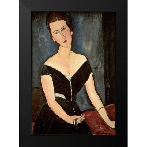Madame G. Van Muyden Black Modern Wood Framed Art Print by Modigliani, Amedeo