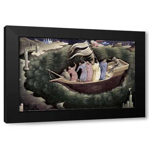 Story of St. Nicola Di Bari - Detail Black Modern Wood Framed Art Print with Double Matting by Monaco, Lorenzo