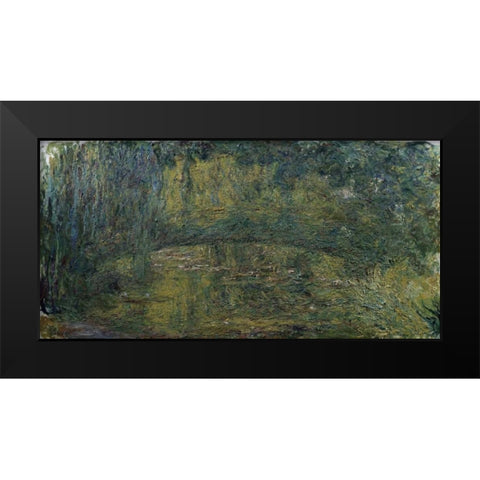 Le Pont japonais II Black Modern Wood Framed Art Print by Monet, Claude