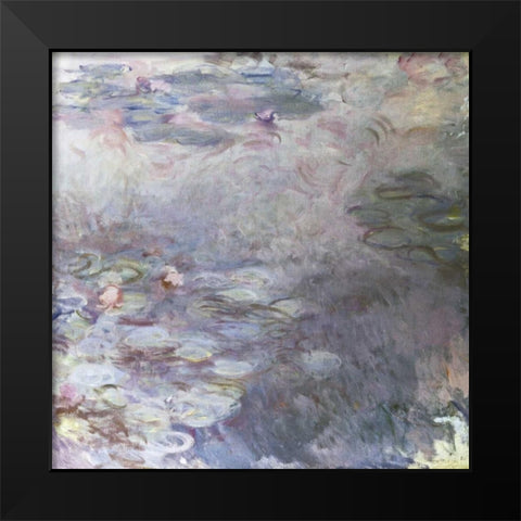Pale Water Lilies - Nympheas clairs, c. 1917-25 Black Modern Wood Framed Art Print by Monet, Claude